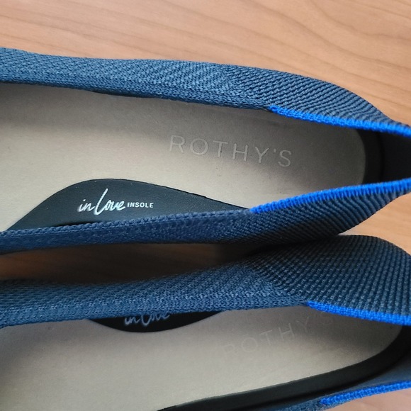 Rothy's The Point Blue Knit Pointed Toe Low Heel Women's Shoes Sz 7 - Picture 4 of 7
